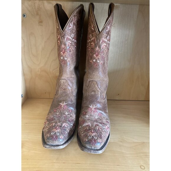 Ariat Ardent Western Boots – Terra Brown Floral Embroidery 10015332 Sz 9 USED - Picture 2 of 13